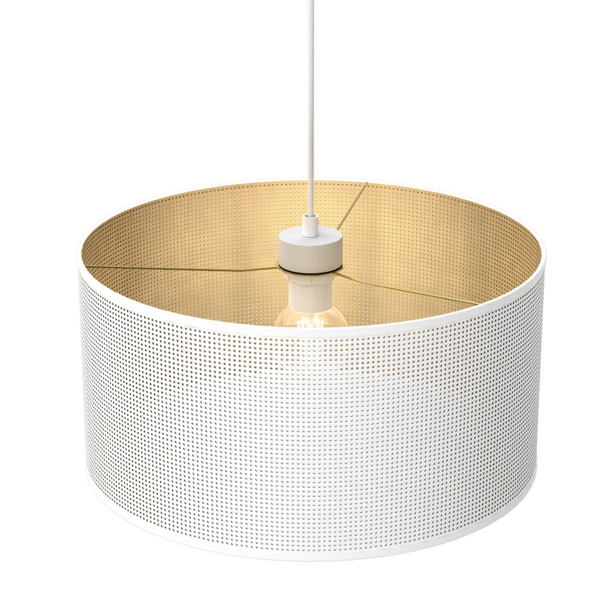 Taklampa på kabel LOFT SHADE 1xE27/60W/230V Ø 40 cm vit/guld