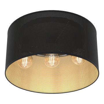 Taklampa LOFT SHADE 3xE27/60W/230V svart/guld, infälld montage