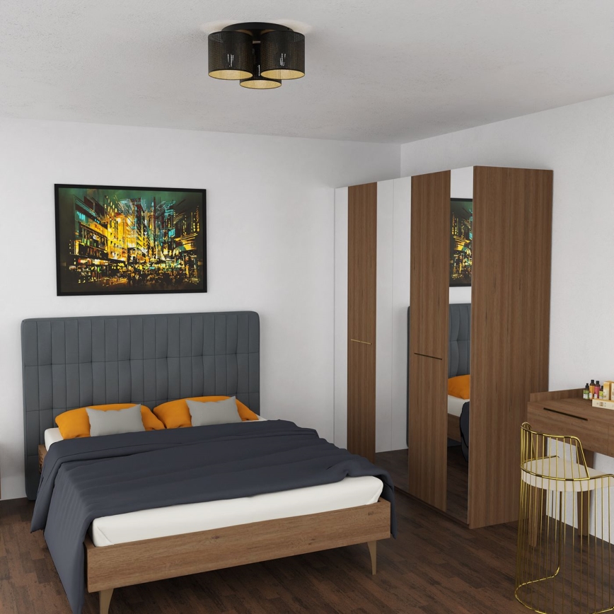 Taklampa LOFT SHADE 3xE27/60W/230V svart/guld, infälld montage