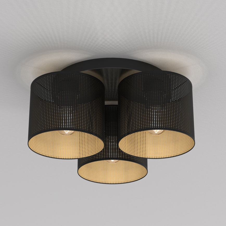 Taklampa LOFT SHADE 3xE27/60W/230V svart/guld, infälld montage
