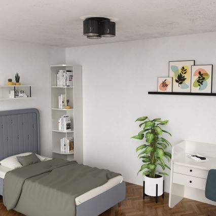 Taklampa LOFT SHADE 3xE27/60W/230V svart, infälld montage