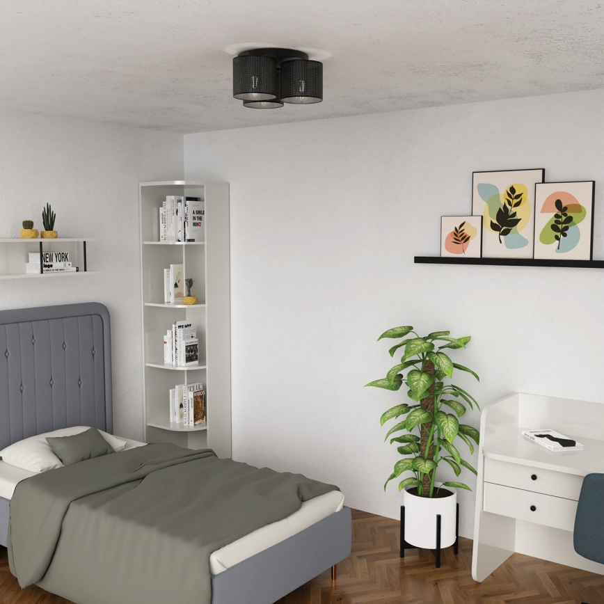 Taklampa LOFT SHADE 3xE27/60W/230V svart, infälld montage