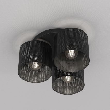Taklampa LOFT SHADE 3xE27/60W/230V svart, infälld montage