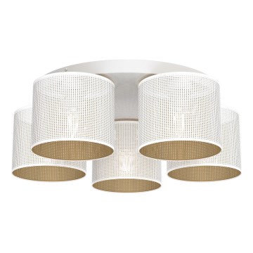 Taklampa LOFT SHADE 5xE27/60W/230V vit/guld, infälld montage
