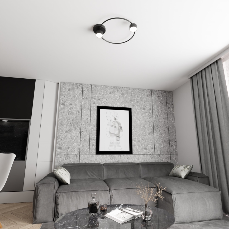 Taklampa LUCIO 2xGX53/12W/230V svart