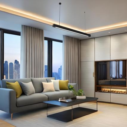 Taklampa på kabel LUNGO T8 1xG13/18W/230V svart