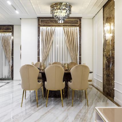 Taklampa LUXURIA 9xE14/40W/230V diameter 48 cm guld