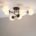 Taklampa MALENA 6xE14/5W/230V brun/vit