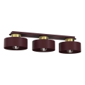 Taklampa MARTI 3xE27/15W/230V 68x20,5 cm bordeaux/guld