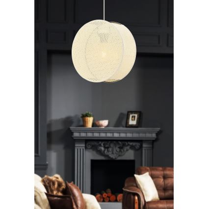 Taklampa med kabel BIG DRUM 1xE27/60W/230V krämfärgad