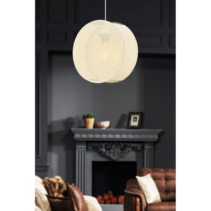 Taklampa med kabel BIG DRUM 1xE27/60W/230V krämfärgad