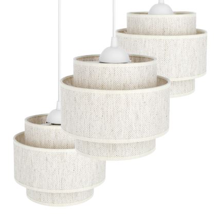 Taklampa med kabel BOHO 3xE27/60W/230V vit