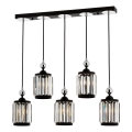 Taklampa med kabel CRYSTALLINE 5xE27/40W/230V svart
