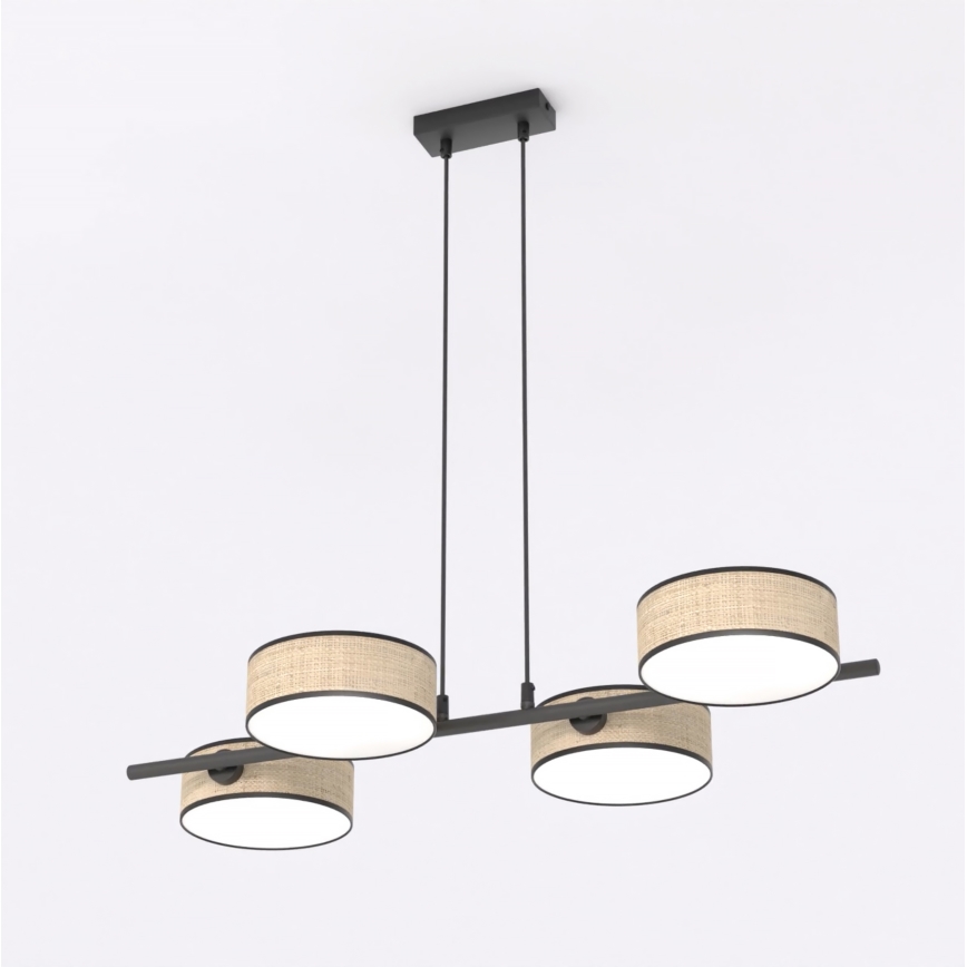 Taklampa med kabel DRUMZ 4xE14/10W/230V beige
