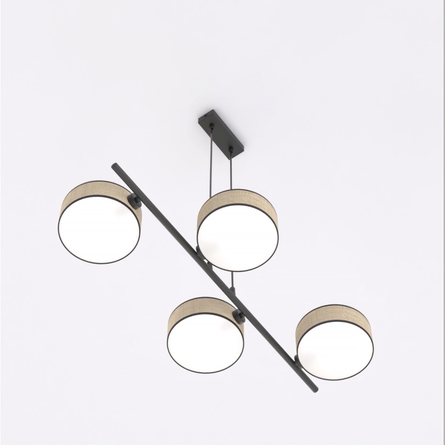 Taklampa med kabel DRUMZ 4xE14/10W/230V beige