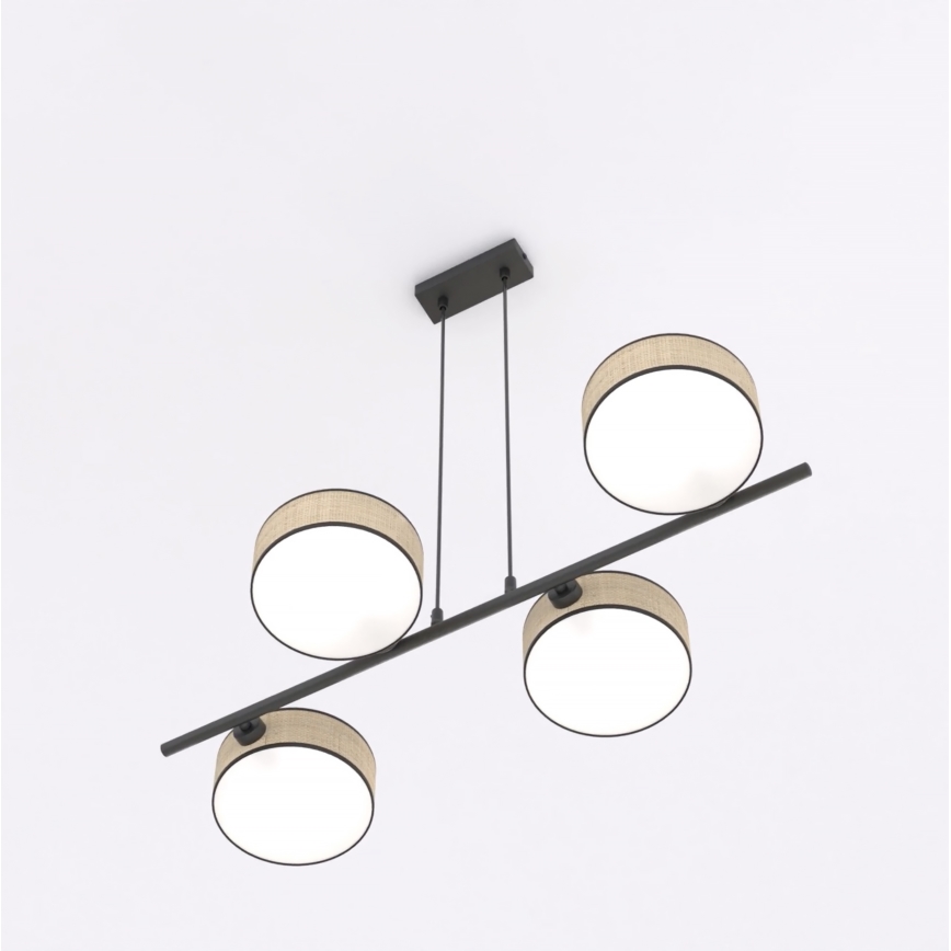Taklampa med kabel DRUMZ 4xE14/10W/230V beige