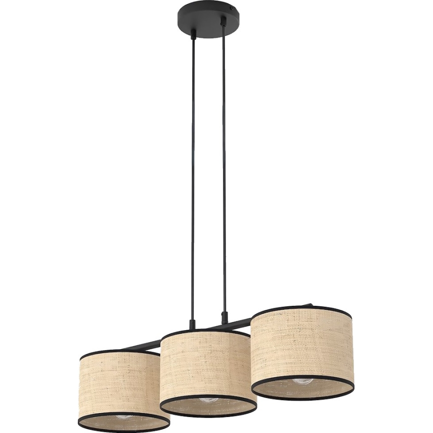 Taklampa med kabel ECO 3xE27/15W/230V beige/rotting