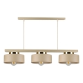 Taklampa med kabel IGNIA 3xE27/60W/230V beige/guld