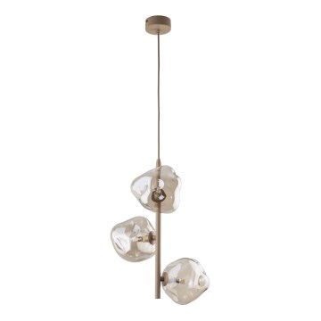 Taklampa med kabel LAVA 3xG9/8W/230V beige/rökfärgad beige