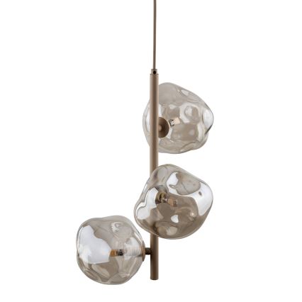 Taklampa med kabel LAVA 3xG9/8W/230V beige/rökfärgad beige