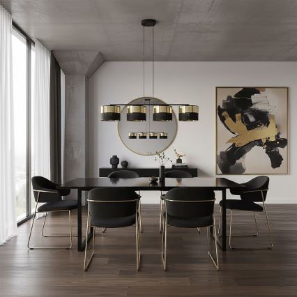 Taklampa med kabel LUX 4xE27/15W/230V svart/guld