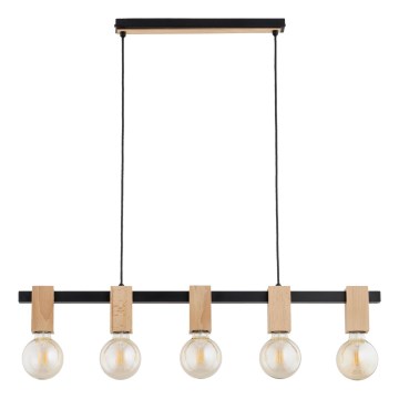 Taklampa med kabel MAXIM 5xE27/15W/230V svart/beige