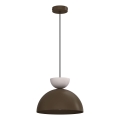 Taklampa med kabel NEVIS 1xE27/15W/230V Ø 29 cm, brun