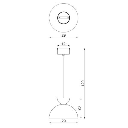 Taklampa med kabel NEVIS 1xE27/15W/230V Ø 29 cm, brun