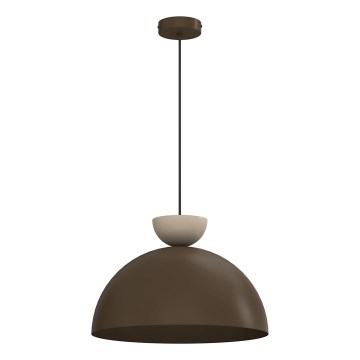 Taklampa med kabel NEVIS 1xE27/15W/230V Ø 38 cm brun