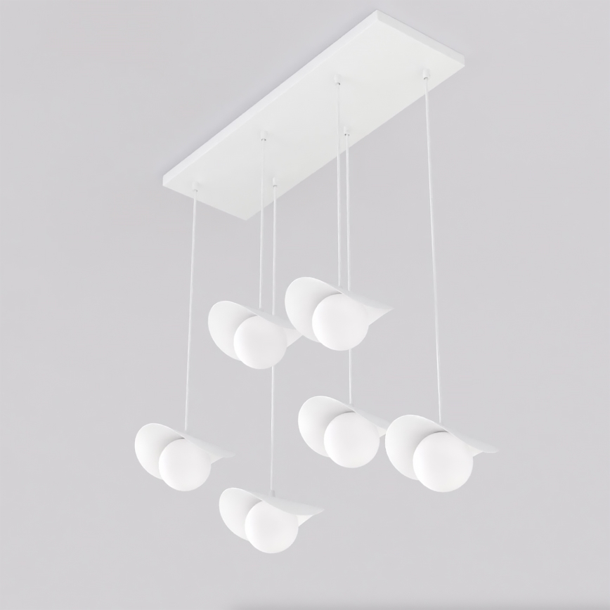 Taklampa med kabel RITUAL 6xG9/8W/230V vit