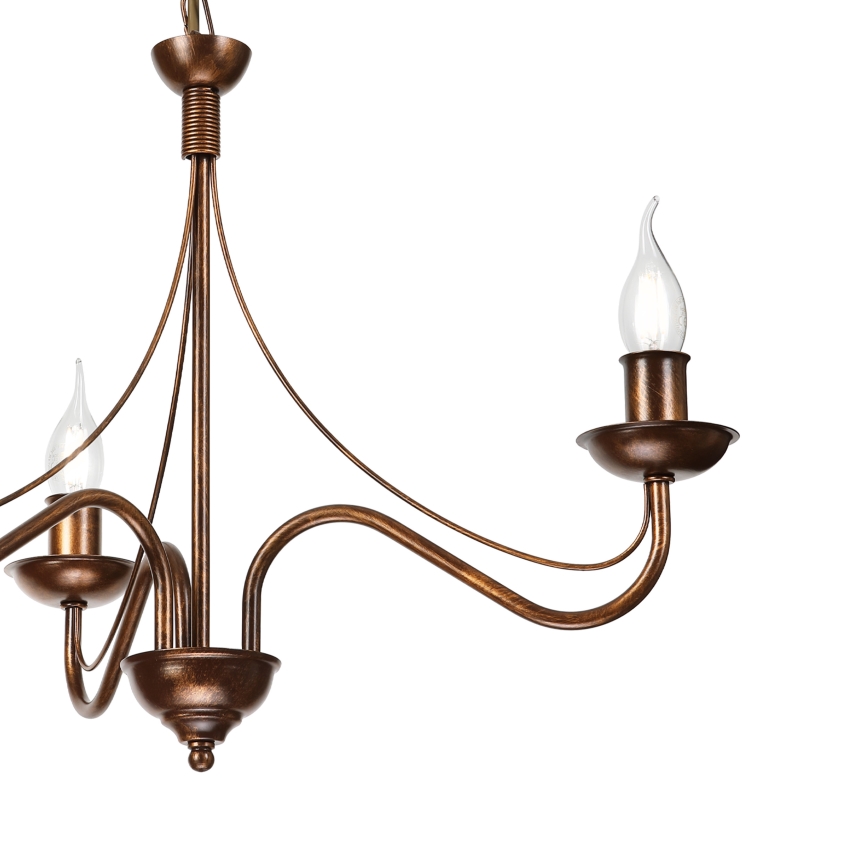 Taklampa med kedja ANTON 3xE14/15W/230V, bronsfärgad