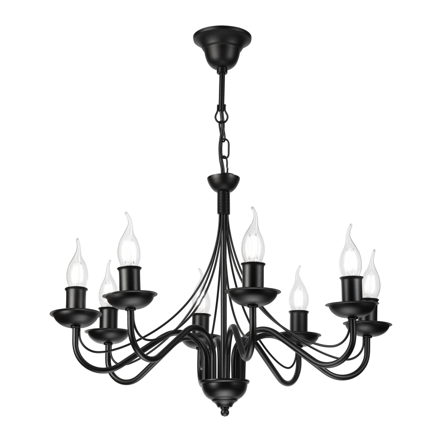 Taklampa med kedja ANTON 8xE14/60W/230V svart