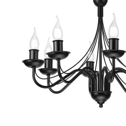 Taklampa med kedja ANTON 8xE14/60W/230V svart