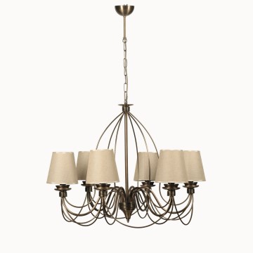 Taklampa med kedja CLASSIC 6xE14/40W/230V brons/beige