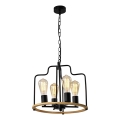 Taklampa med kedja DATUS 4xE27/40W/230V svart/brun