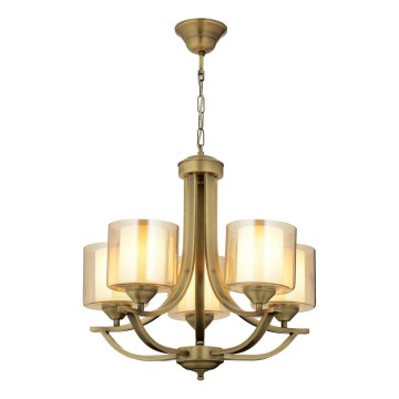 Taklampa med kedja NOVARA 5xE27/40W/230V bronsfärgad