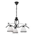 Taklampa med kedja RETRO 3xE27/60W/230V svart/vit