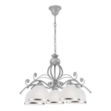 Taklampa med kedja RETRO II 5xE27/60W/230V, silverfärgad