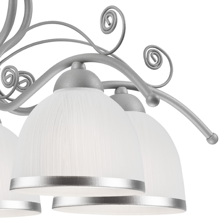 Taklampa med kedja RETRO II 5xE27/60W/230V, silverfärgad