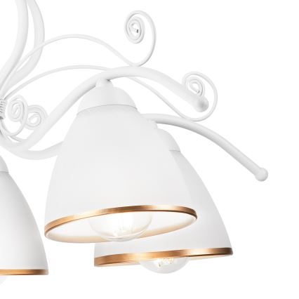 Taklampa med kedja RETRO II 5xE27/60W/230V vit