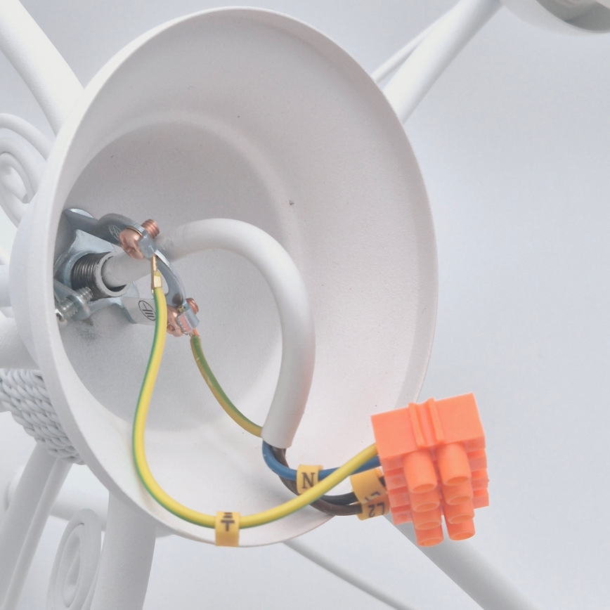 Taklampa med kedja RETRO II 5xE27/60W/230V vit