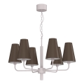 Taklampa med kedja TORTOLA 6xE14/15W/230V brun/krämfärgad