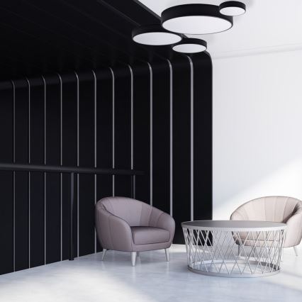 Taklampa med sensor CLEO 1xE27/40W/230V d. 20 cm svart