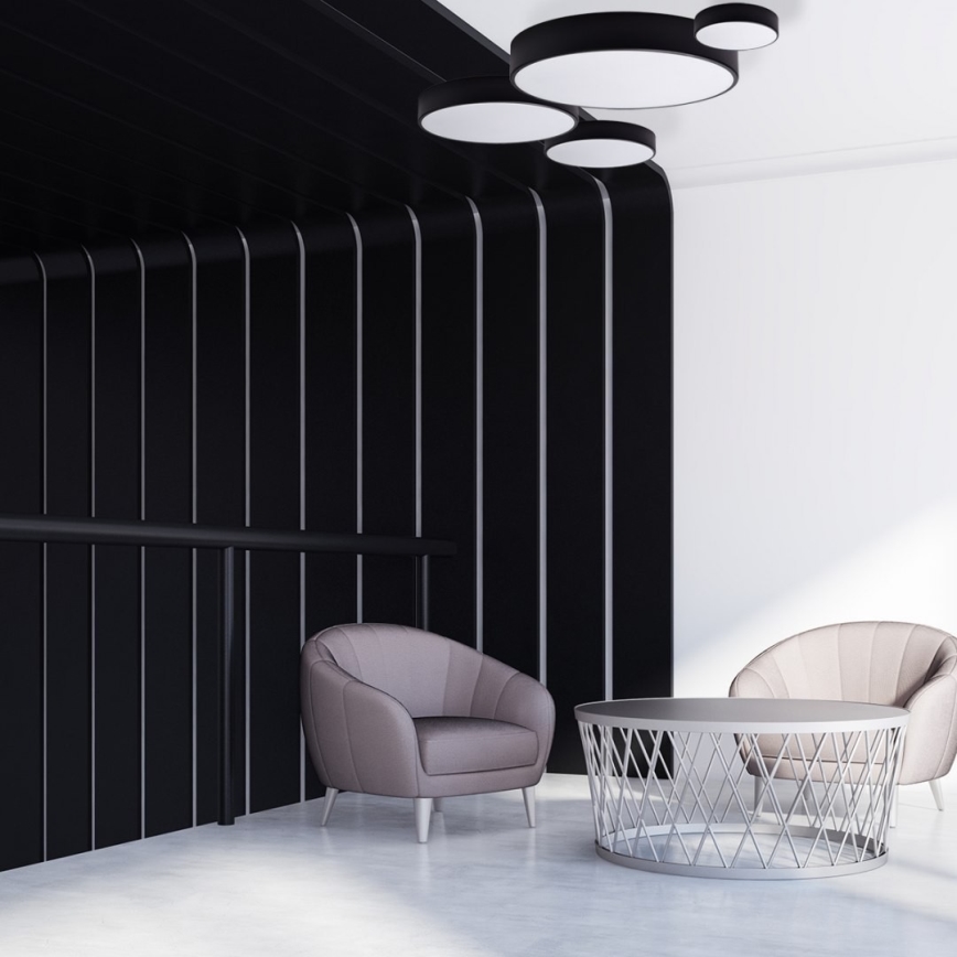 Taklampa med sensor CLEO 1xE27/40W/230V d. 20 cm svart