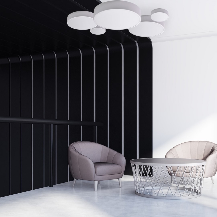 Taklampa med sensor CLEO 1xE27/40W/230V d. 20 cm vit