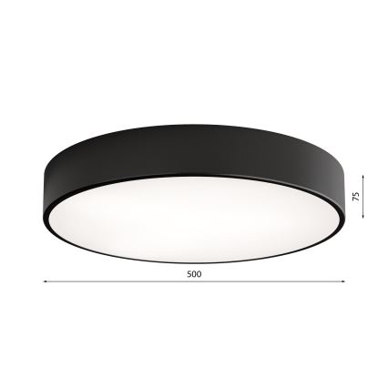 Taklampa med sensor CLEO 4xE27/24W/230V d. 50 cm svart