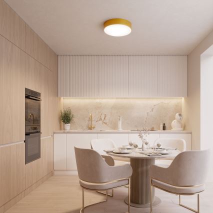 Taklampa med sensor CLEO 5xE27/24W/230V d. 60 cm guld