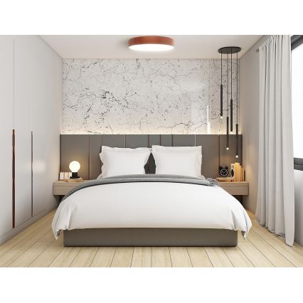 Taklampa med sensor CLEO 5xE27/24W/230V d. 60 cm koppar