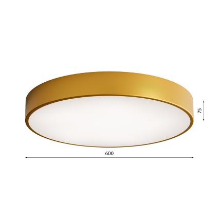 Taklampa CLEO med rörelse- och skymningssensor, 5xE27/24W/230V, Ø 60 cm, guldfärgad