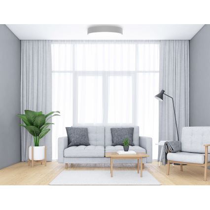 Taklampa CLEO med rörelsesensor och skymningssensor 6xE27/24W/230V Ø 80 cm grå